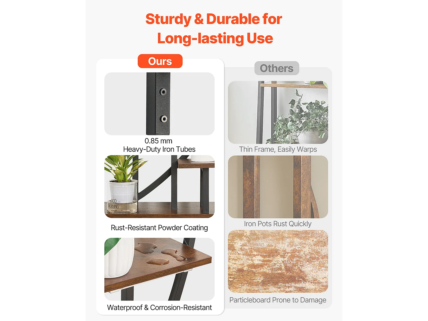 Pflanzenständer Innen SucceBuy mit Wachstumslampe, Set von 2, Pflanzregal 7 Ebenen Metall, 166,5 cm, 3 Timer-Einstellungen