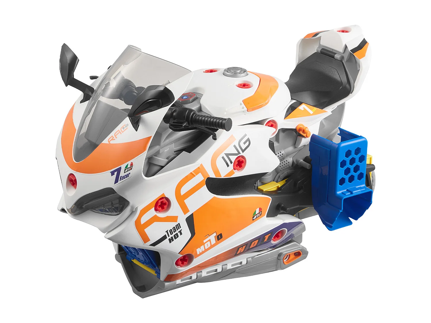 Jouet Moteur Moto SucceBuy, 25 Pièces, Jouet Mécanicien Moto avec Pièces Amovibles, Lumières et Sons, Simulation de Conduite et de Course sur Piste, Jaune