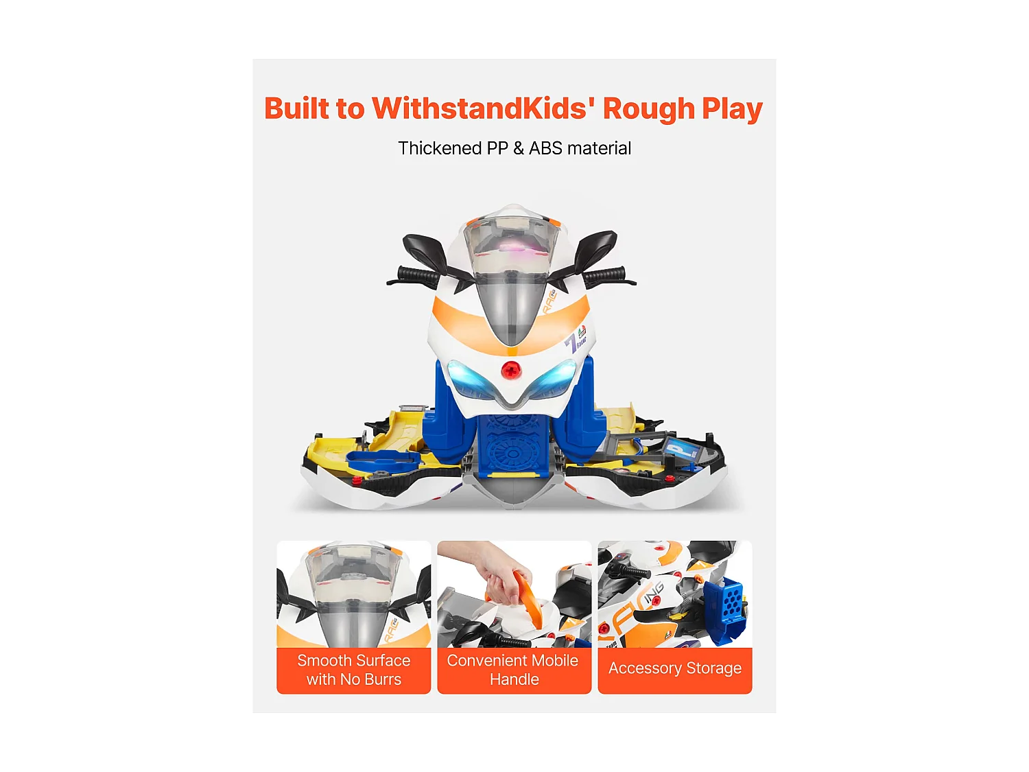 Jouet Moteur Moto SucceBuy, 25 Pièces, Jouet Mécanicien Moto avec Pièces Amovibles, Lumières et Sons, Simulation de Conduite et de Course sur Piste, Jaune