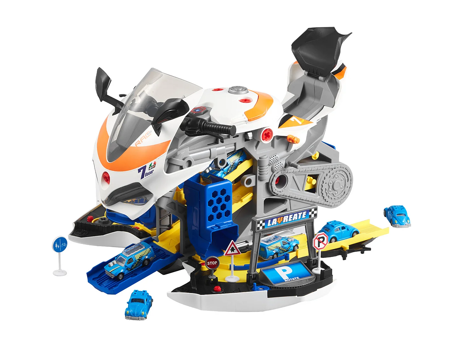 Jouet Moteur Moto SucceBuy, 25 Pièces, Jouet Mécanicien Moto avec Pièces Amovibles, Lumières et Sons, Simulation de Conduite et de Course sur Piste, Jaune