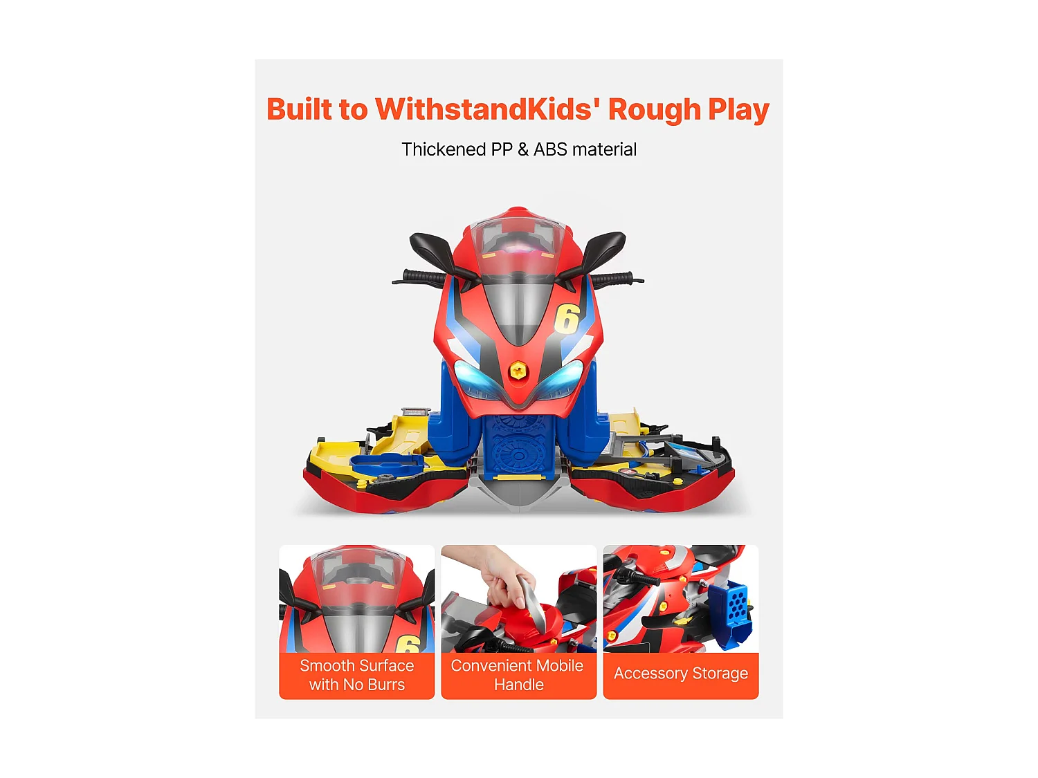 Jouet Moteur Moto SucceBuy, 25 Pièces, Jouet Mécanicien Moto avec Pièces Amovibles, Lumières et Sons, Simulation de Conduite et de Course sur Piste, Rouge