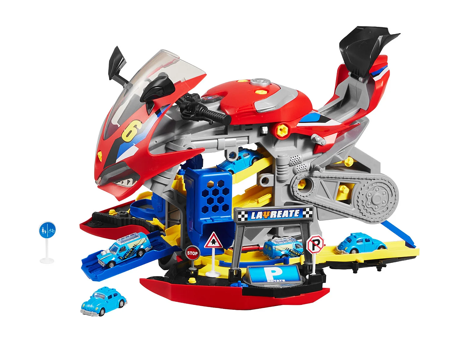 Jouet Moteur Moto SucceBuy, 25 Pièces, Jouet Mécanicien Moto avec Pièces Amovibles, Lumières et Sons, Simulation de Conduite et de Course sur Piste, Rouge