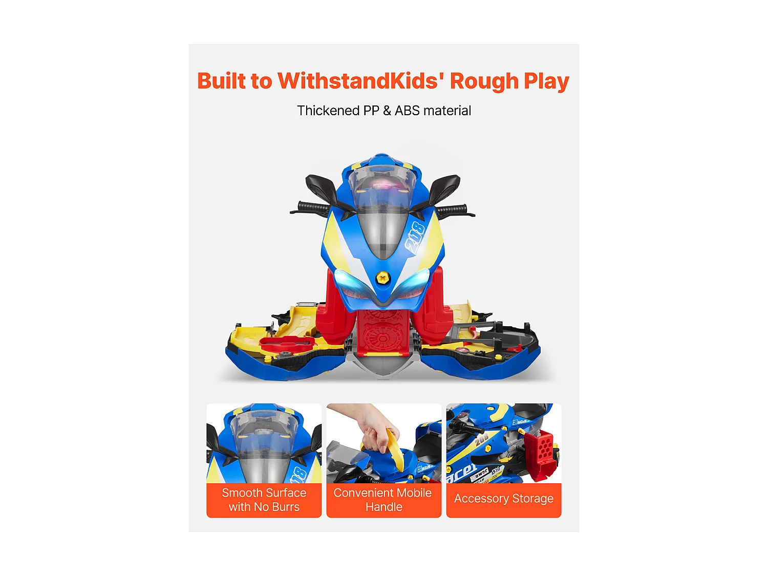 Jouet Moteur Moto SucceBuy, 25 Pièces, Jouet Mécanicien Moto avec Pièces Amovibles, Lumières et Sons, Simulation de Conduite et de Course sur Piste, Bleu