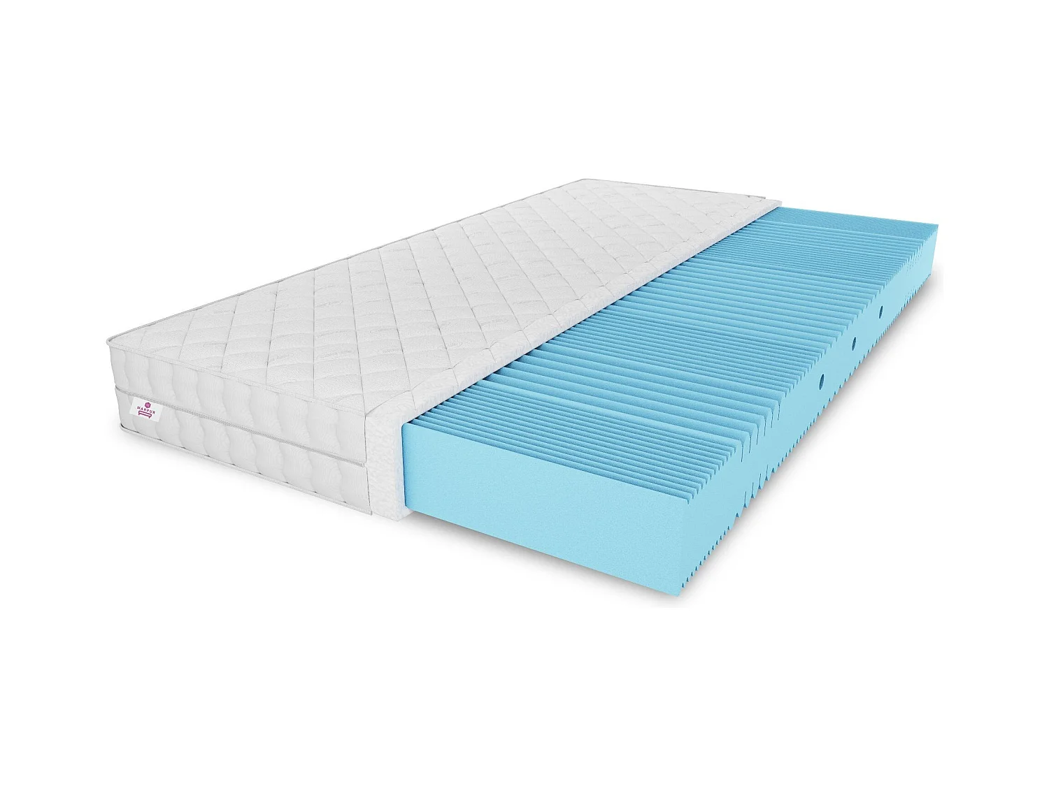 Matelas en mousse Nicole avec couche de massage, 200 x 200 cm, hauteur  10 cm, H3, aloe vera
