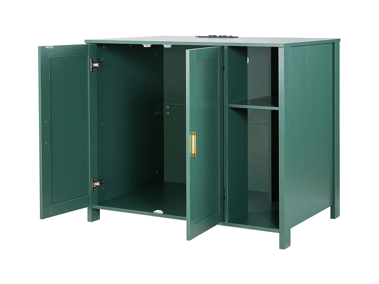 Möbel für Katzenklo SucceBuy Katze Selbstreinigend Schrank Versteck Katzenklo, Versteck-Toilette, mit Abnehmbarem Trenner, Steckdose, Grün