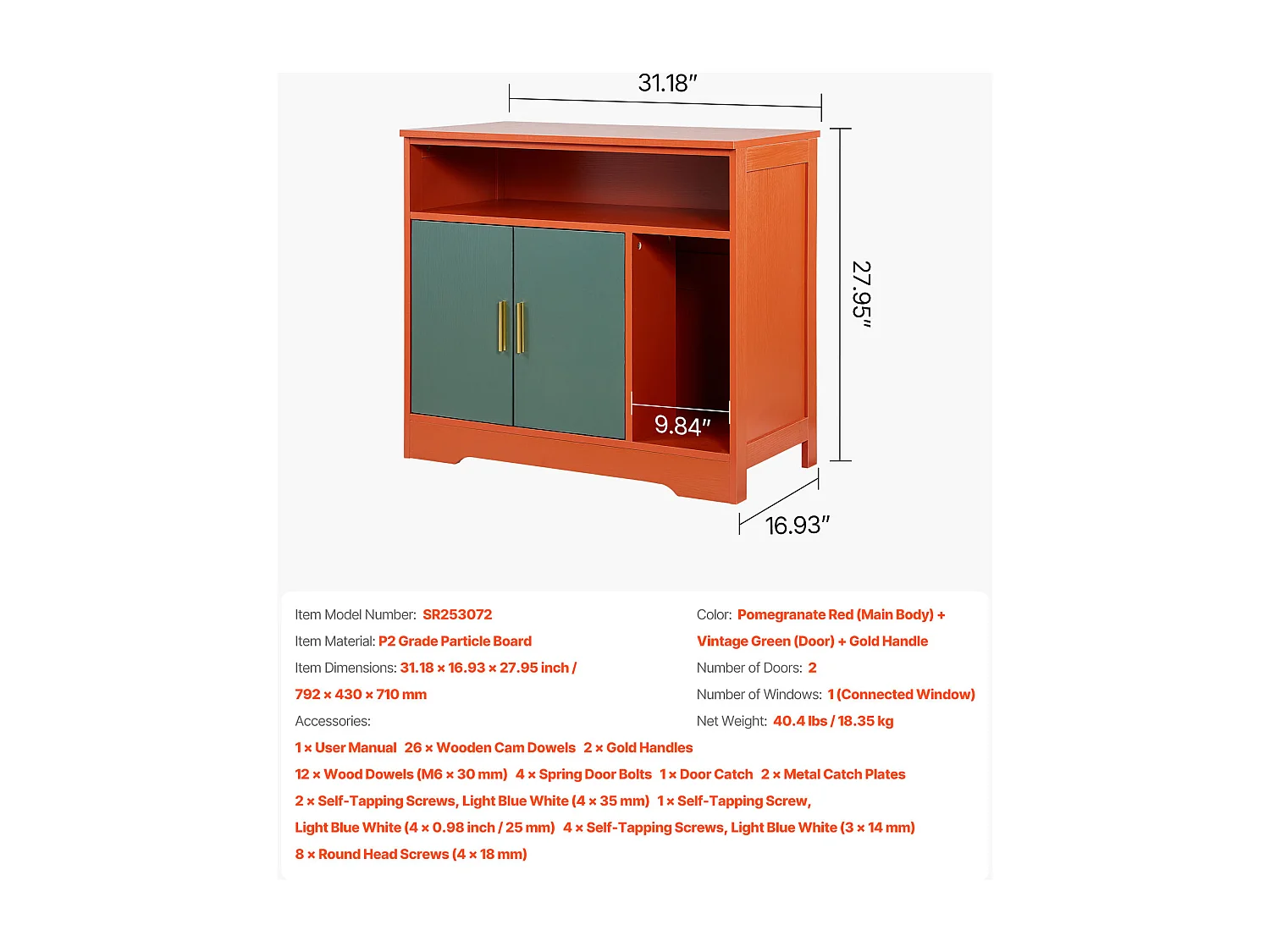 Meuble Bac à Litière SucceBuy Chat Armoire Cache Maison de Toilette de Chat Intérieur Moderne, Niche Cache-litière en Bois, Compatible, 79,2x43x71 cm, Vert