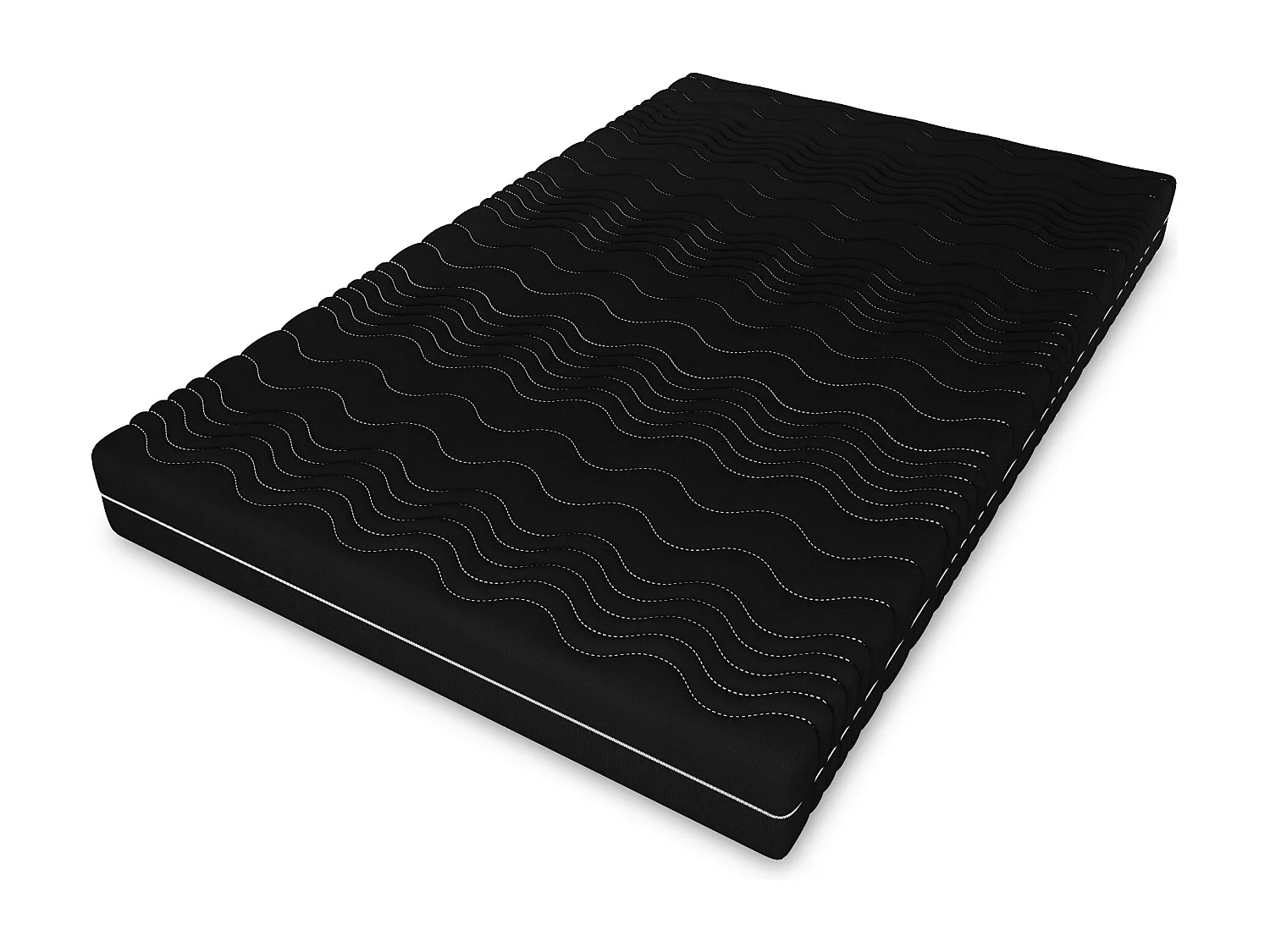 Matelas à ressorts ensachés Muvieso, 7 zones, 200 x 200 cm, hauteur 19 cm, H3, noir