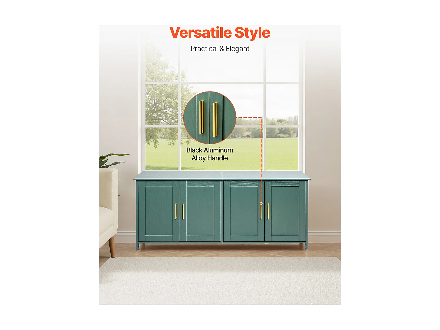 Meuble Bac à Litière SucceBuy Chat Armoire Cache Maison de Toilette de Chat Intérieur, avec 4 Portes et 2 Entrées, Niche Cache-litière en Bois, 120x45x50 cm