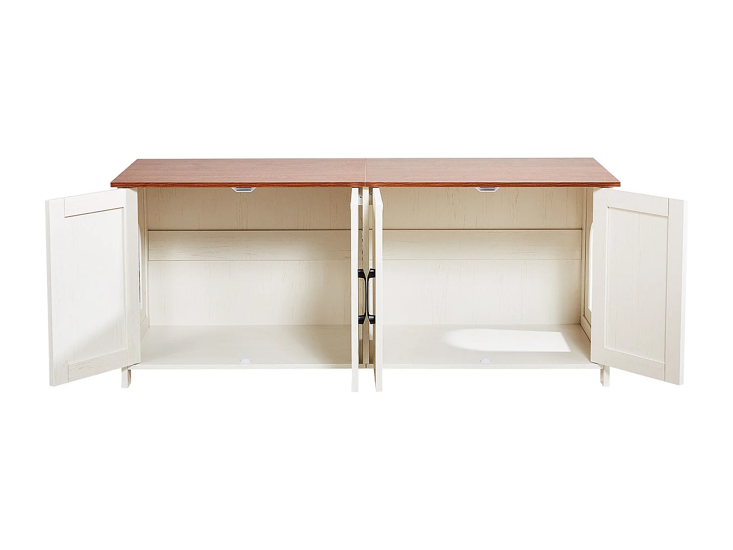 Meuble Bac à Litière SucceBuy Chat Armoire Cache Maison de Toilette de Chat Intérieur, 4 Portes 2 Entrées, Niche Cache-litière Bois, 120x45x50 cm, Marron