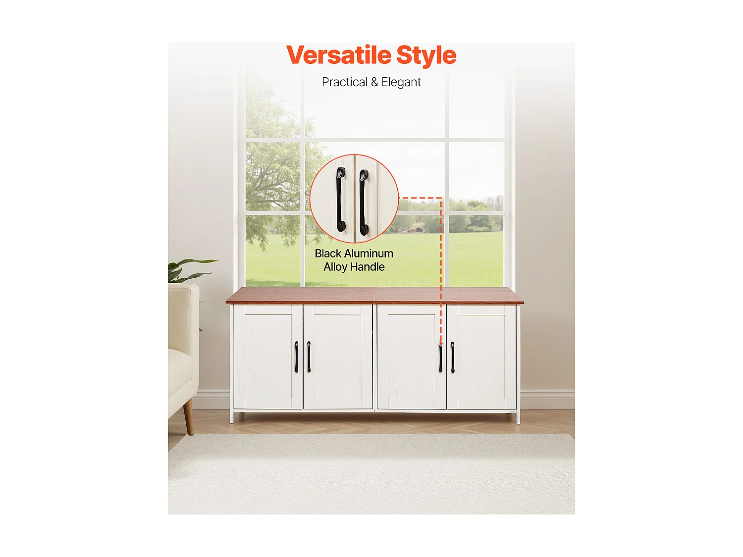 Meuble Bac à Litière SucceBuy Chat Armoire Cache Maison de Toilette de Chat Intérieur, 4 Portes 2 Entrées, Niche Cache-litière Bois, 120x45x50 cm, Marron