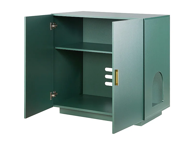 Meuble pour Bac à Litière SucceBuy Chat Armoire Cache Maison de Toilette de Chat Double Porte, Niche Cache-litière Bois avec Trous d'Aération, 80 x 50 x 79 cm