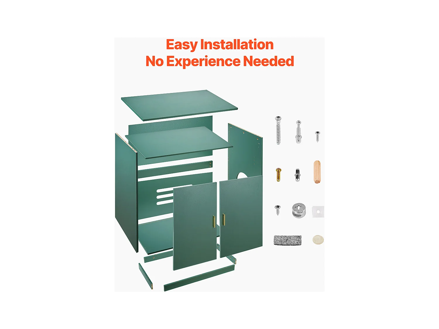 Meuble pour Bac à Litière SucceBuy Chat Armoire Cache Maison de Toilette de Chat Double Porte, Niche Cache-litière Bois avec Trous d'Aération, 80 x 50 x 79 cm