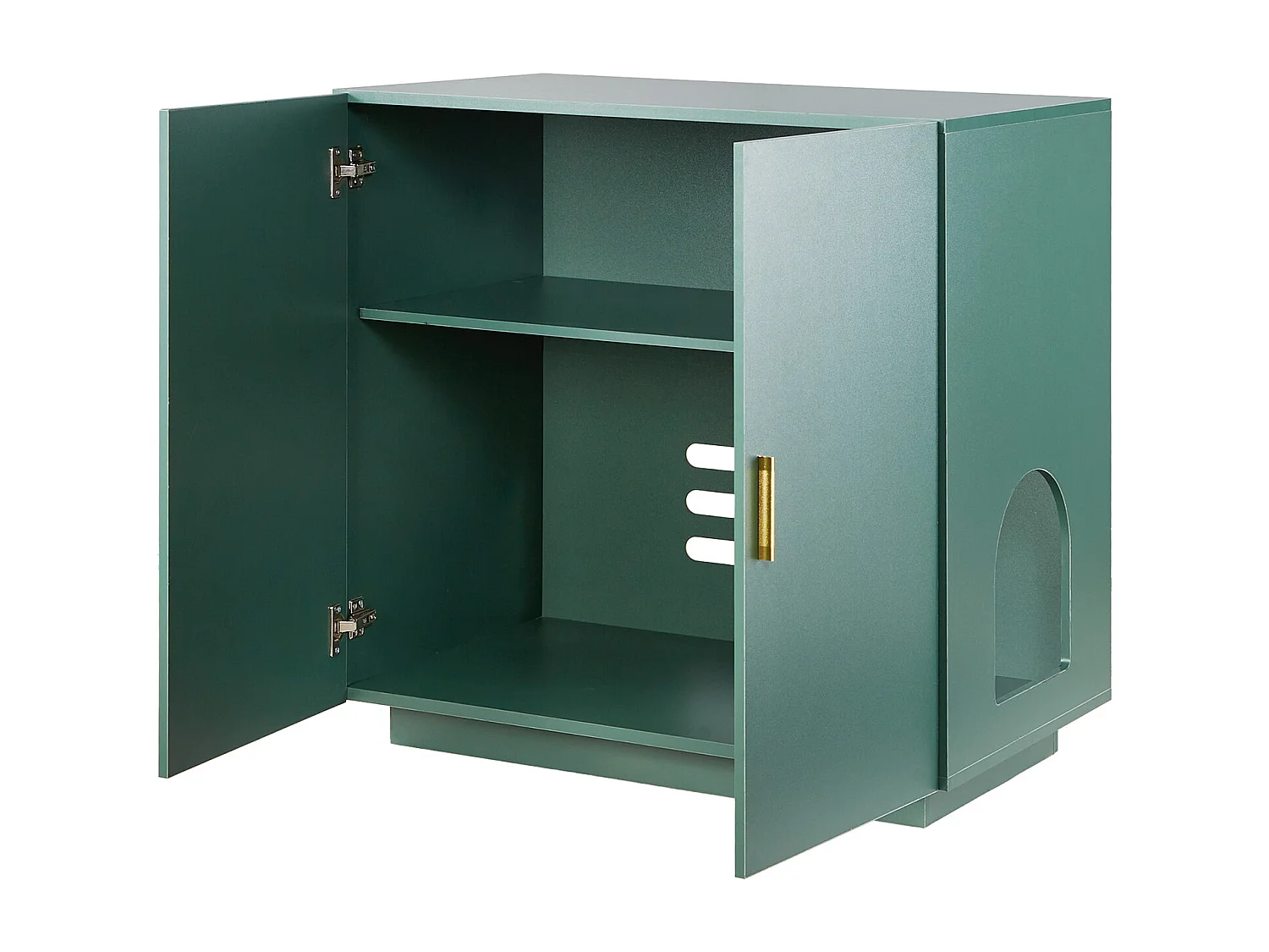 Meuble pour Bac à Litière SucceBuy Chat Armoire Cache Maison de Toilette de Chat Double Porte, Niche Cache-litière Bois avec Trous d'Aération, 80 x 50 x 79 cm