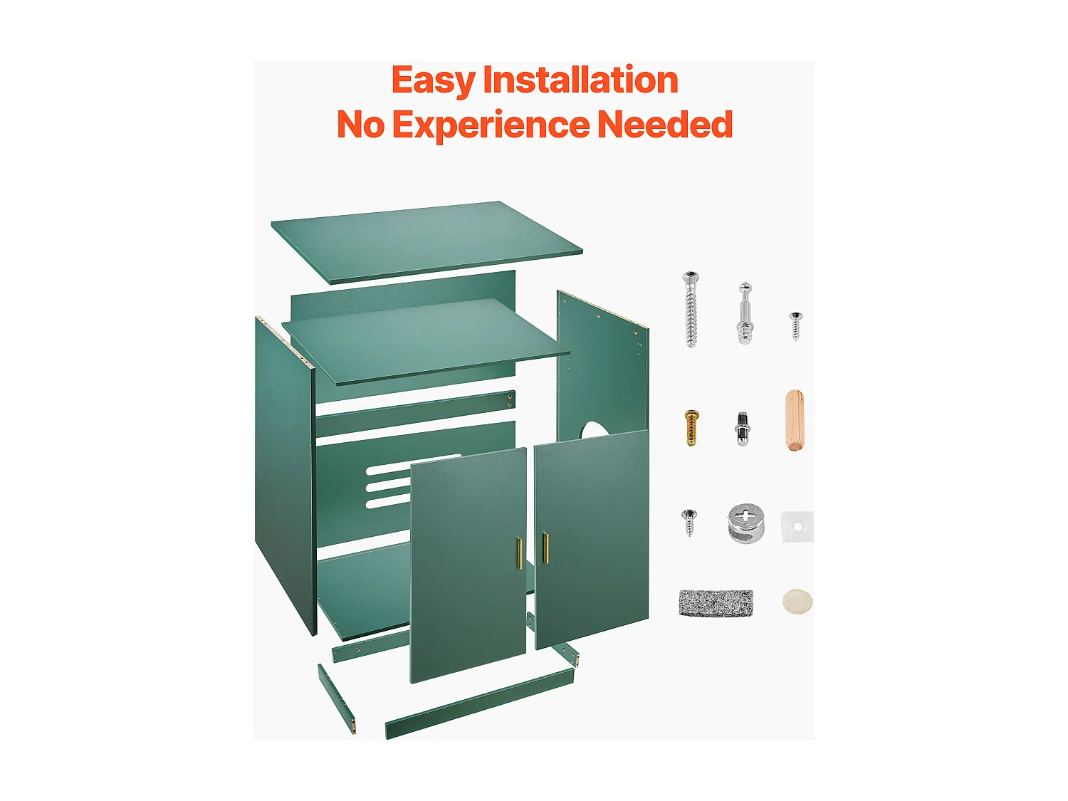 Meuble pour Bac à Litière SucceBuy Chat Armoire Cache Maison de Toilette de Chat Double Porte, Niche Cache-litière Bois avec Trous d'Aération, 80 x 50 x 79 cm