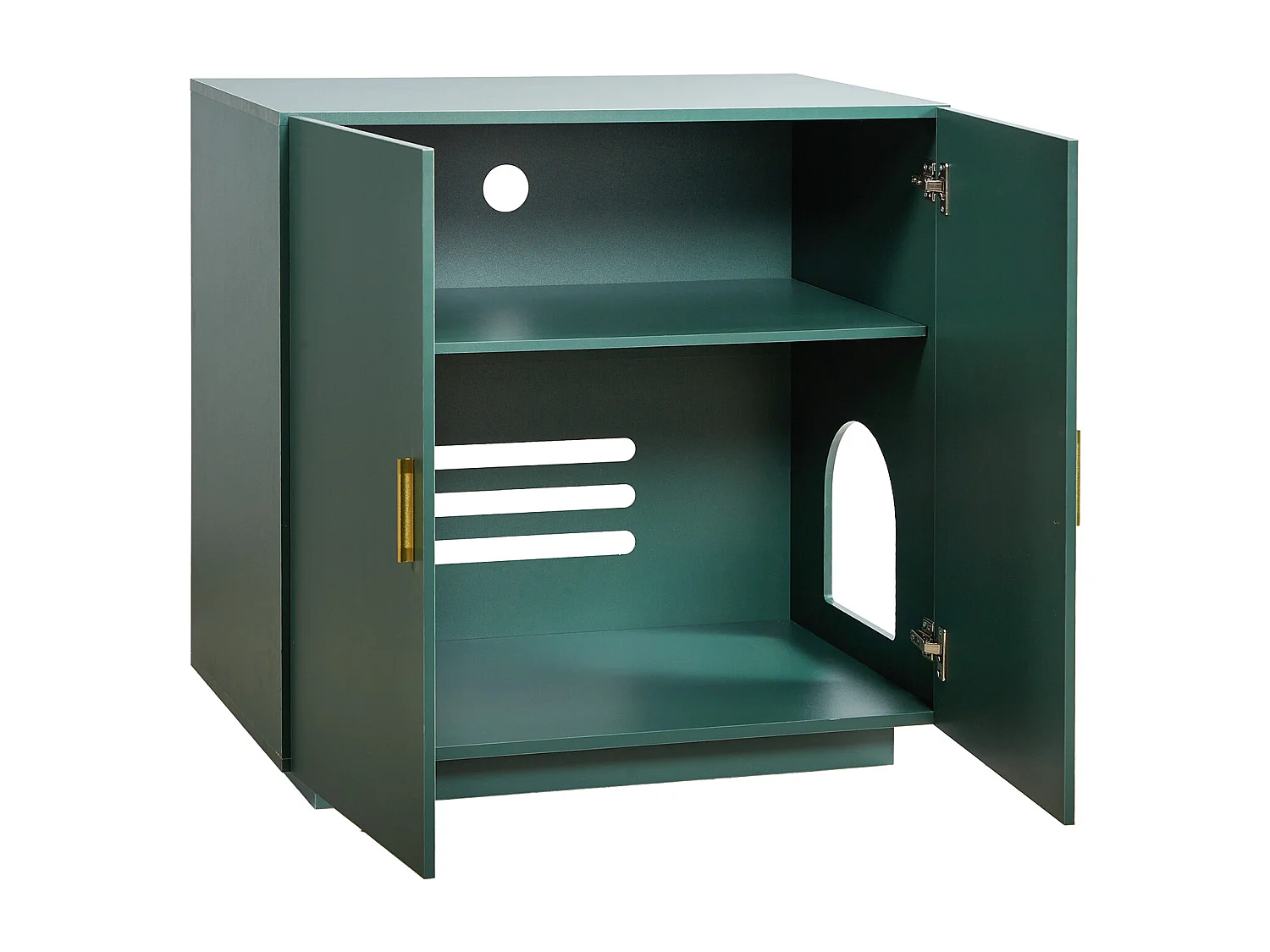 Meuble pour Bac à Litière SucceBuy Chat Armoire Cache Maison de Toilette de Chat Double Porte, Niche Cache-litière Bois avec Trous d'Aération, 80 x 50 x 79 cm