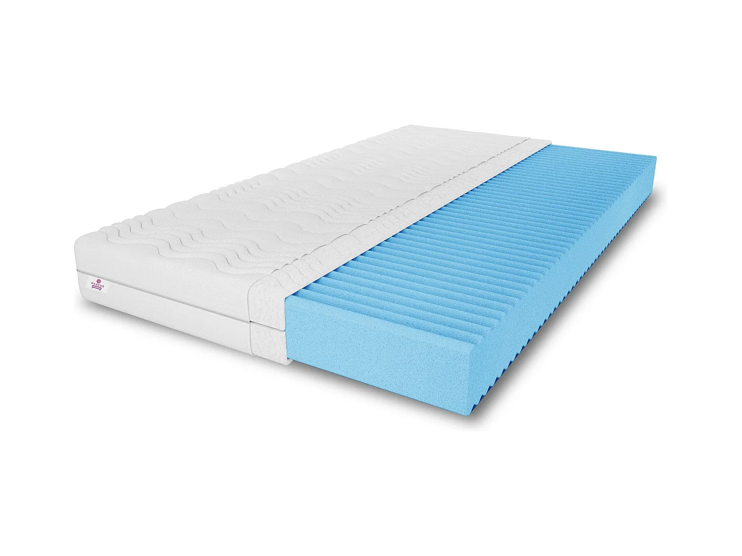 Matelas en mousse Natural avec couche massante, 100 x 200 cm, hauteur 10 cm, H3, aloe vera