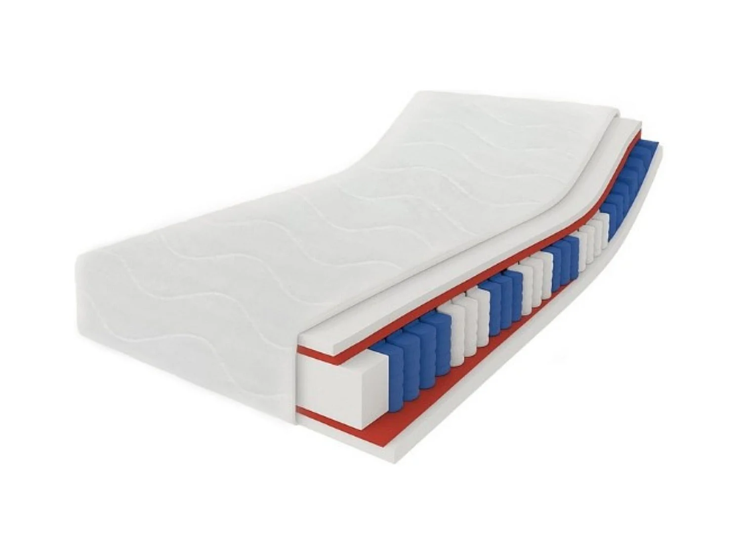 Matelas à ressorts ensachés Salsa, 7 zones, 140 x 200 cm, H3, hauteur env. 18 cm, couleur : blanc