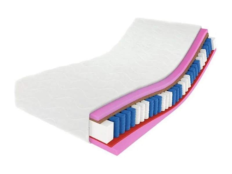Matelas à ressorts ensachés Folyeso, 7 zones, coco, 90x200 cm, hauteur 26 cm, H3/H4, noir