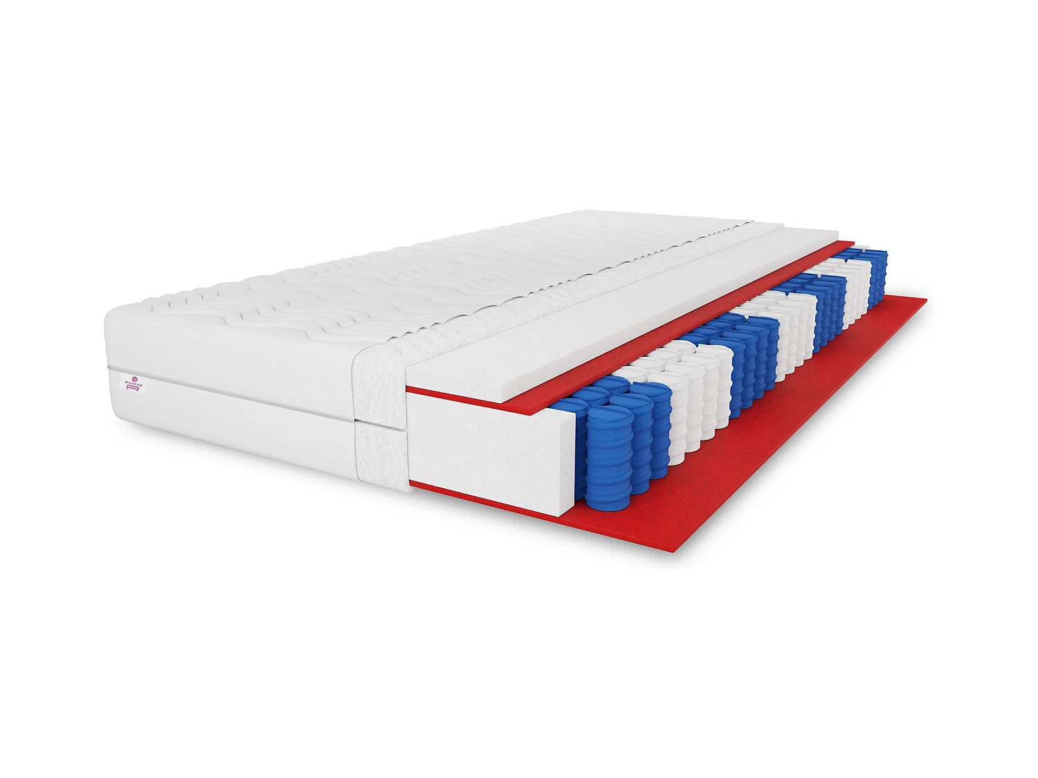 Matelas à ressorts ensachés Lambada, 7 zones, 100 x 200 cm, H3, hauteur env. 15 cm, blanc