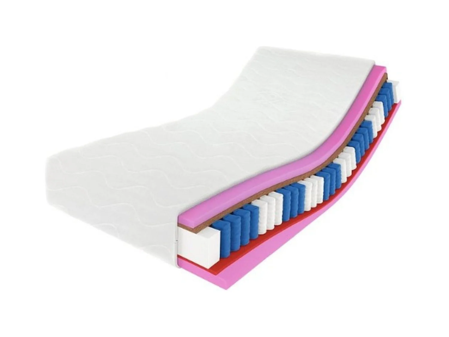 Matelas à ressorts ensachés Folyeso, 7 zones, coco, 80x200 cm, hauteur 26 cm, H3/H4, aloe vera