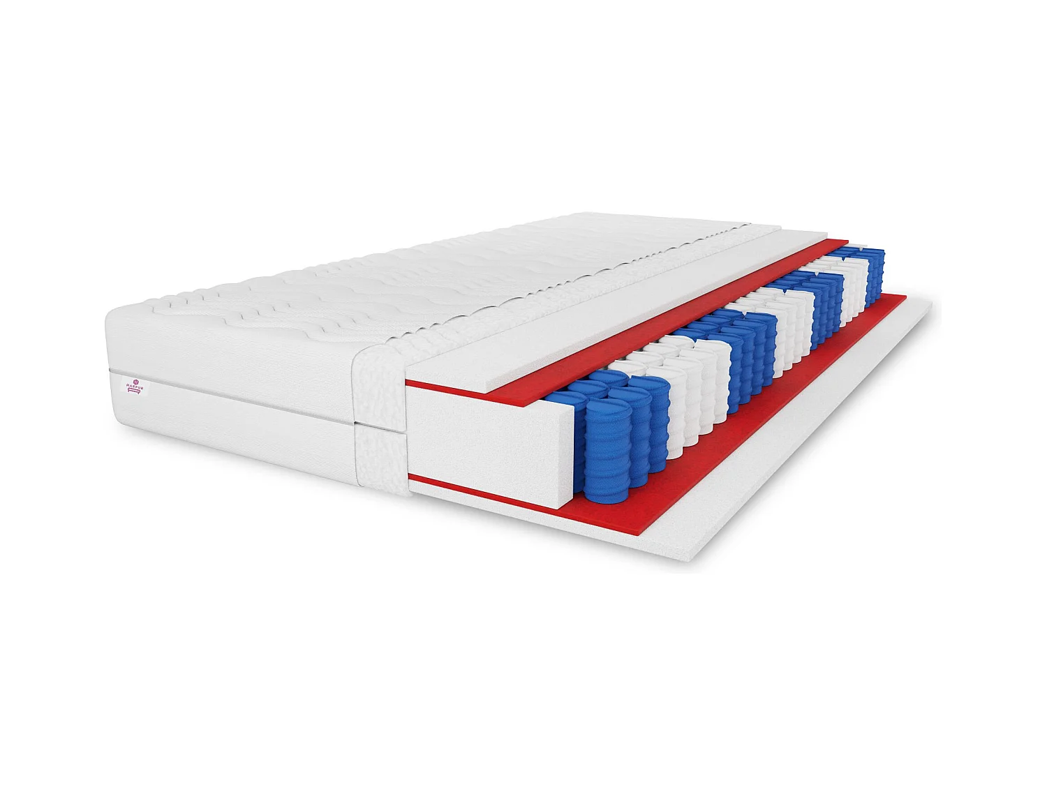 Matelas à ressorts ensachés Salsa, 7 zones, 100x200x24 cm, H3, couleur : blanc