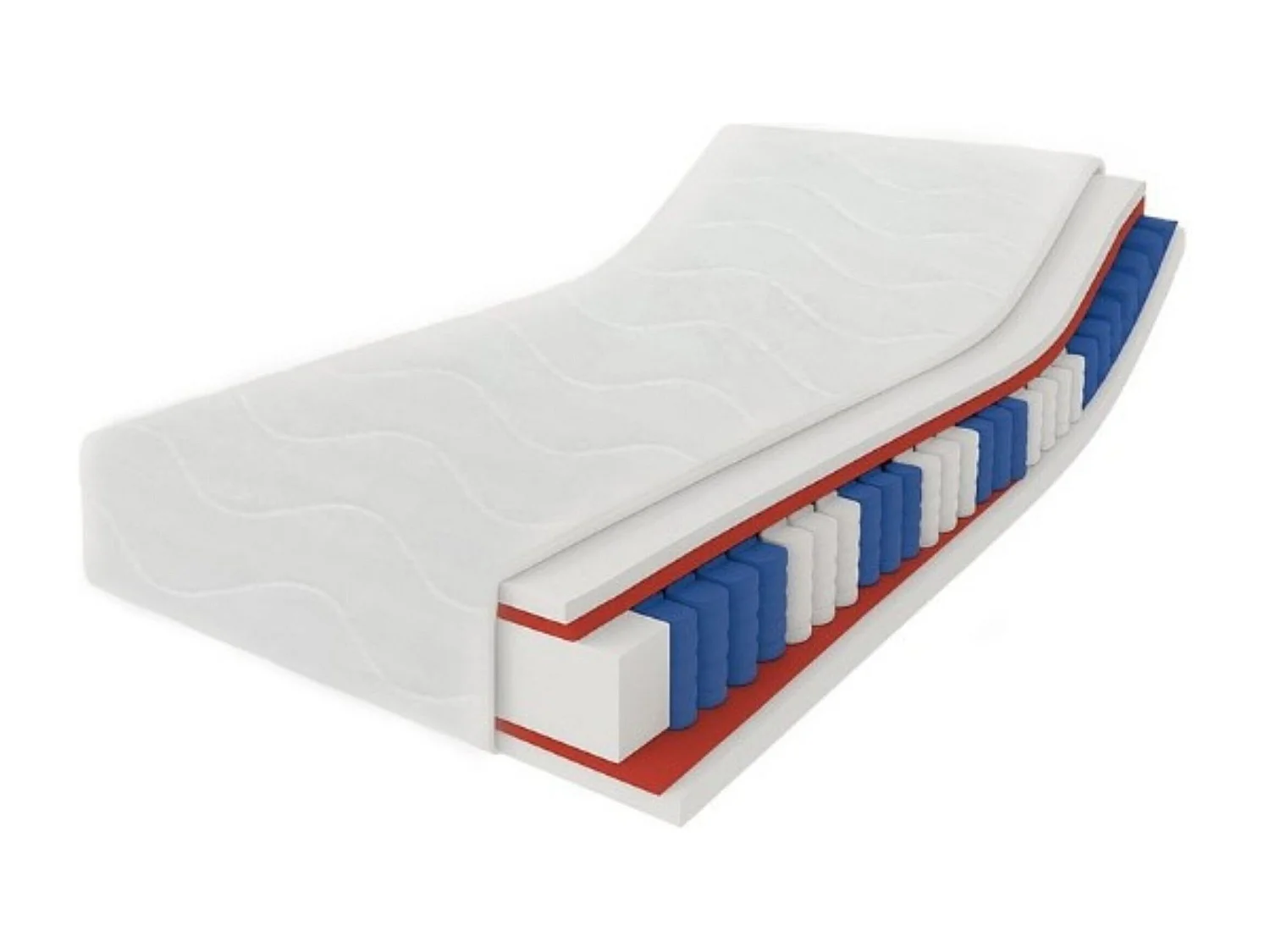 Matelas à ressorts ensachés Salsa, 7 zones, 200 x 200 cm, H3, hauteur env. 18 cm, couleur : blanc