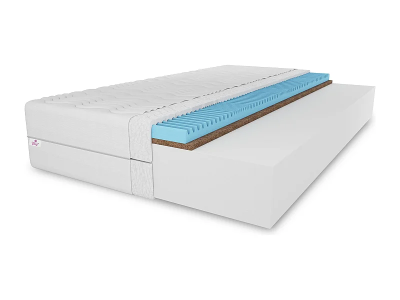 Matelas en mousse Twist, coco, 140 x 200 cm, hauteur env. 15 cm, H3/H4, noir