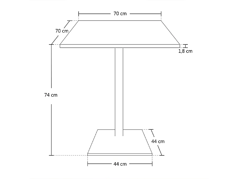 Tavolo da pranzo, tavolo bar quadrato 70×70 – James