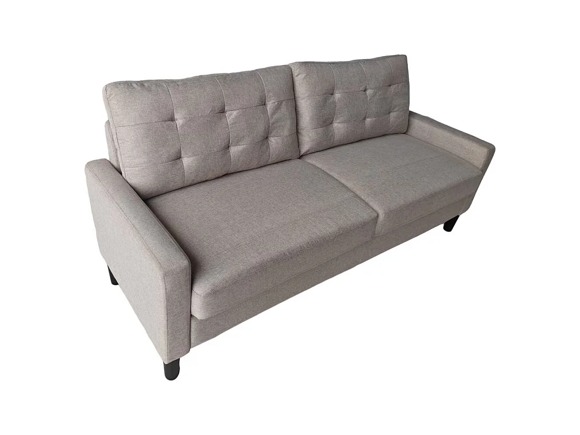 Sofá de 3 plazas de 86x184x76 cm con cojines desenfundables en color beige Dubi