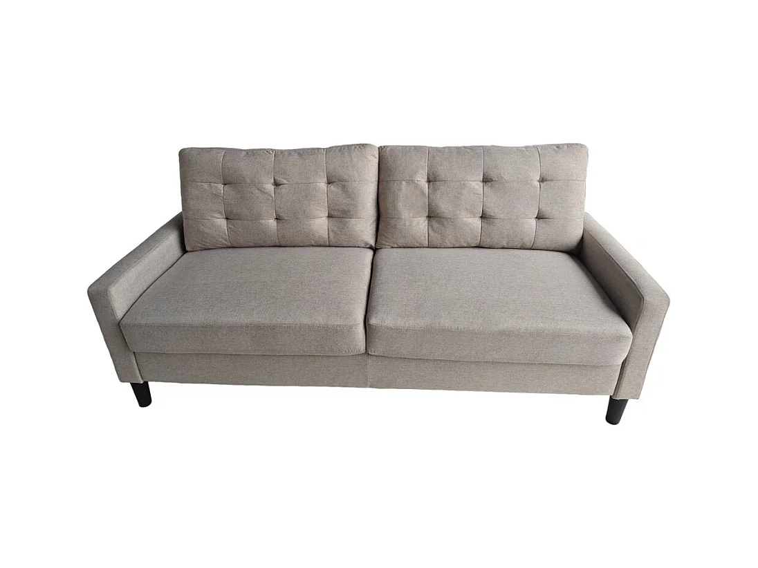 Sofá de 3 plazas de 86x184x76 cm con cojines desenfundables en color beige Dubi