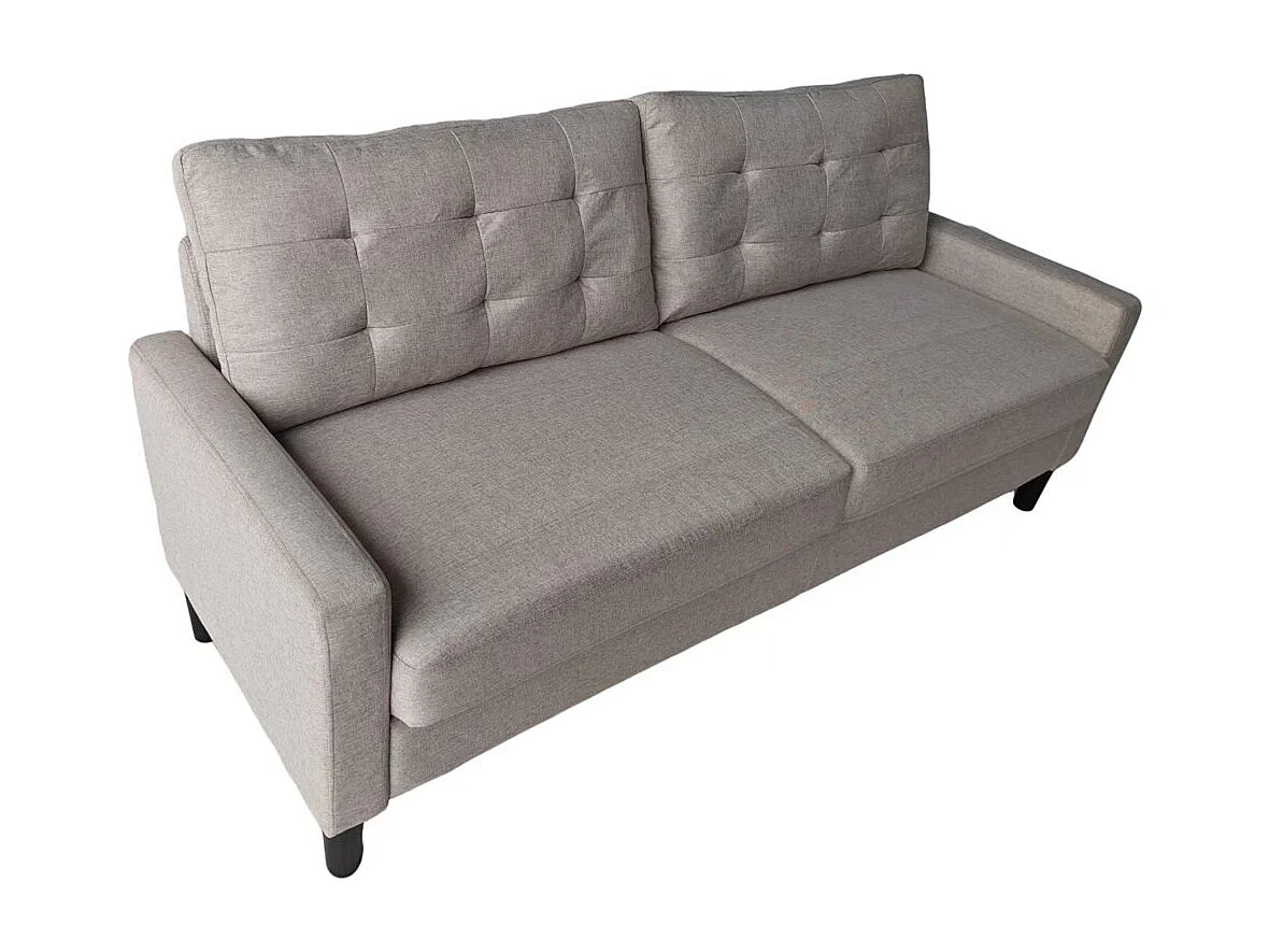 Sofá de 3 plazas de 86x184x76 cm con cojines desenfundables en color beige Dubi