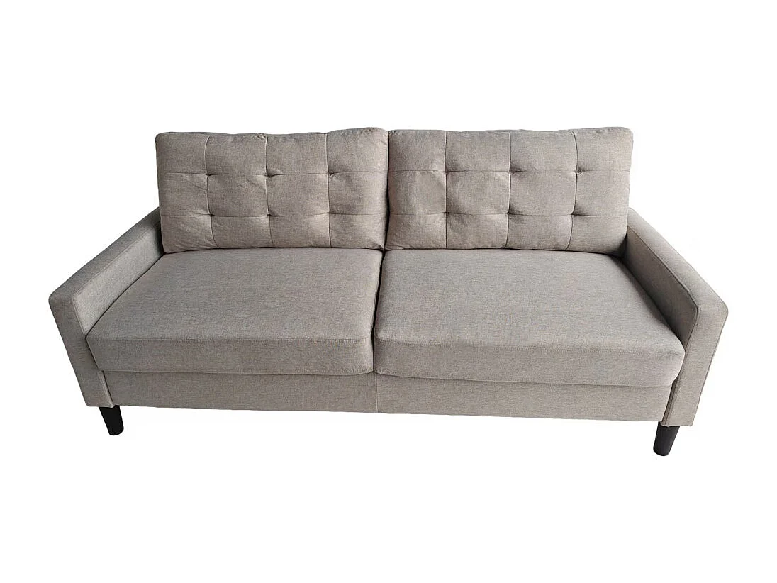 Sofá de 3 plazas de 86x184x76 cm con cojines desenfundables en color beige Dubi