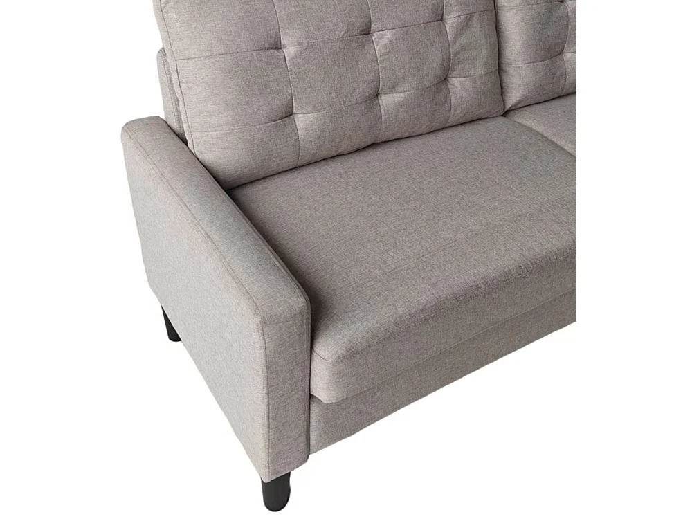 Sofá de 3 plazas de 86x184x76 cm con cojines desenfundables en color beige Dubi