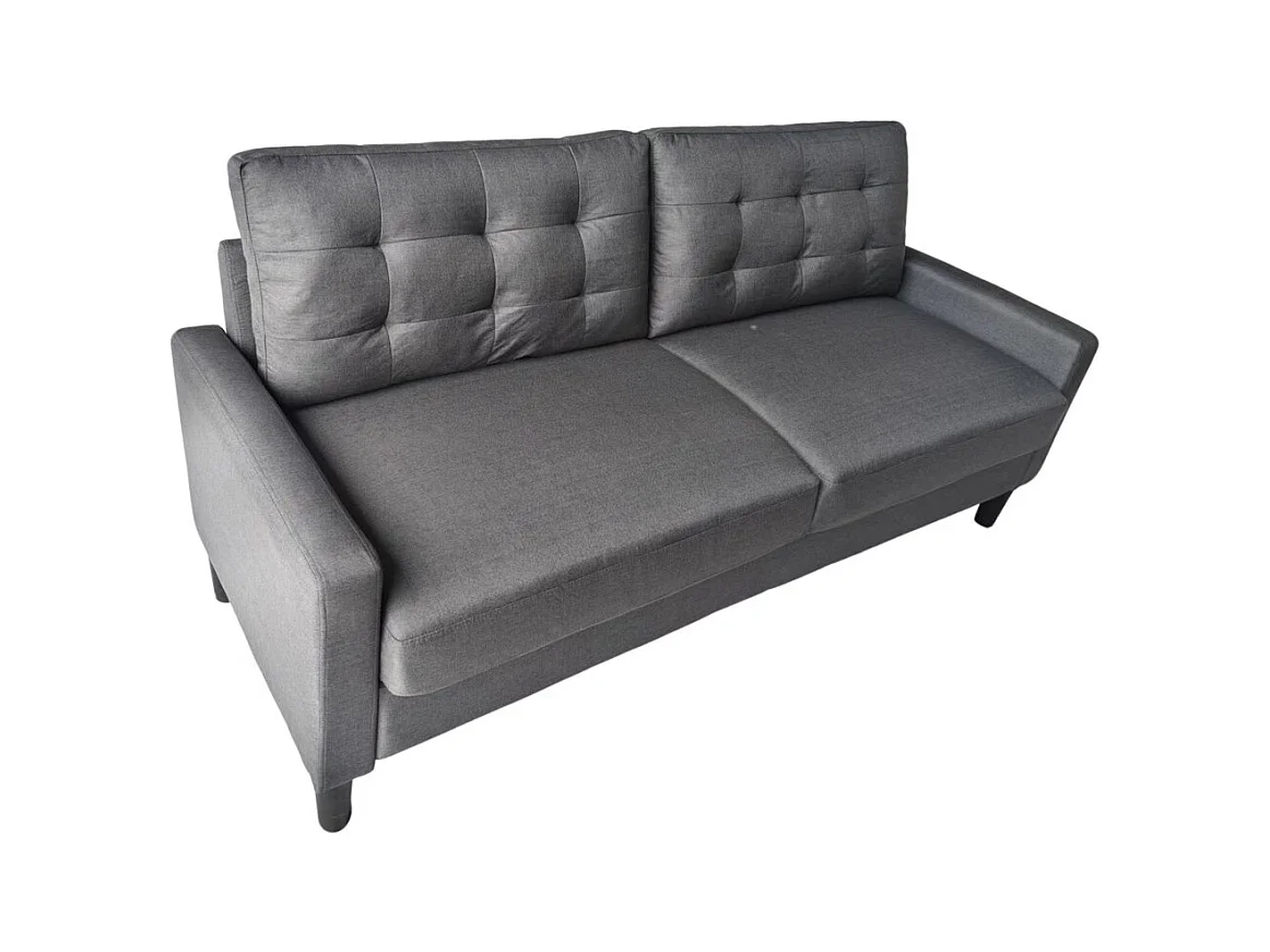 Sofá de 3 plazas de 86x184x76 cm con cojines desenfundables en color gris oscuro Dubi