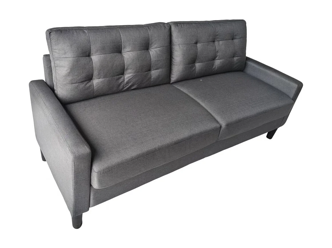 Sofá de 3 plazas de 86x184x76 cm con cojines desenfundables en color gris oscuro Dubi