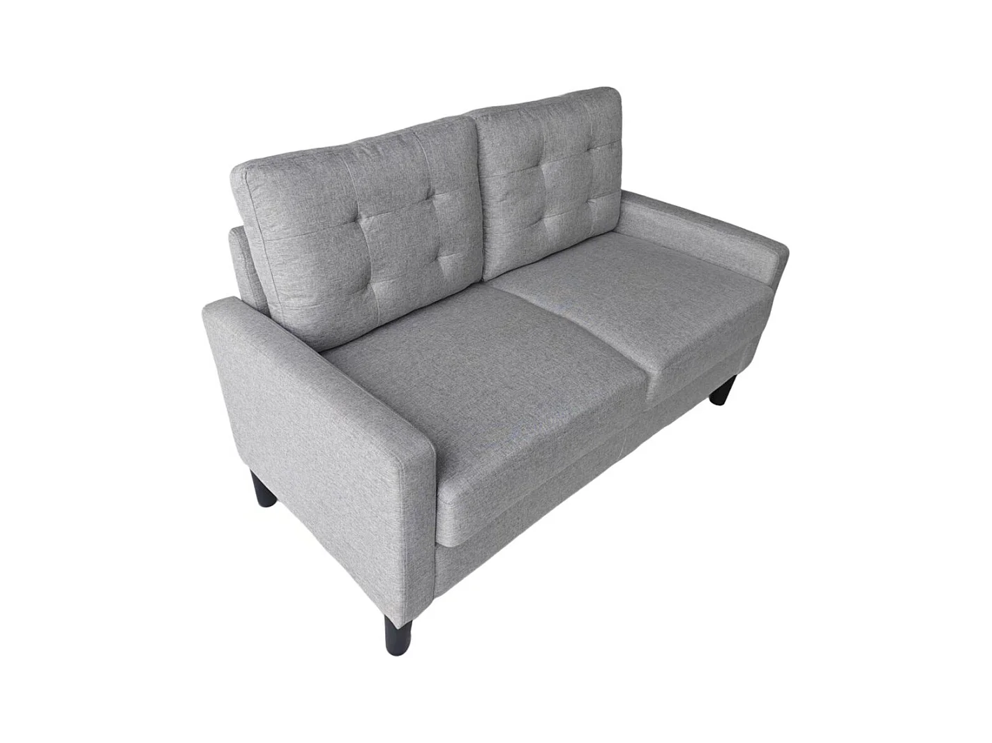 Sofá de 2 plazas de 86x140x76 cm con cojines desenfundables en color gris claro Dubi