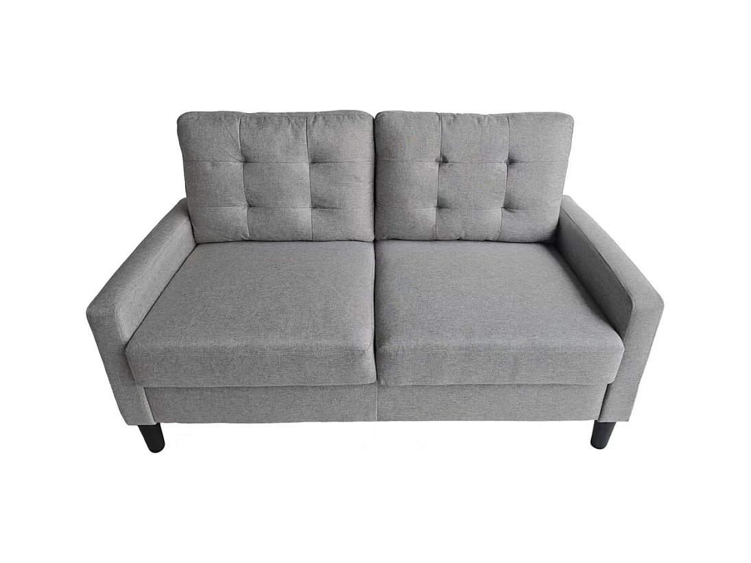 Sofá de 2 plazas de 86x140x76 cm con cojines desenfundables en color gris claro Dubi