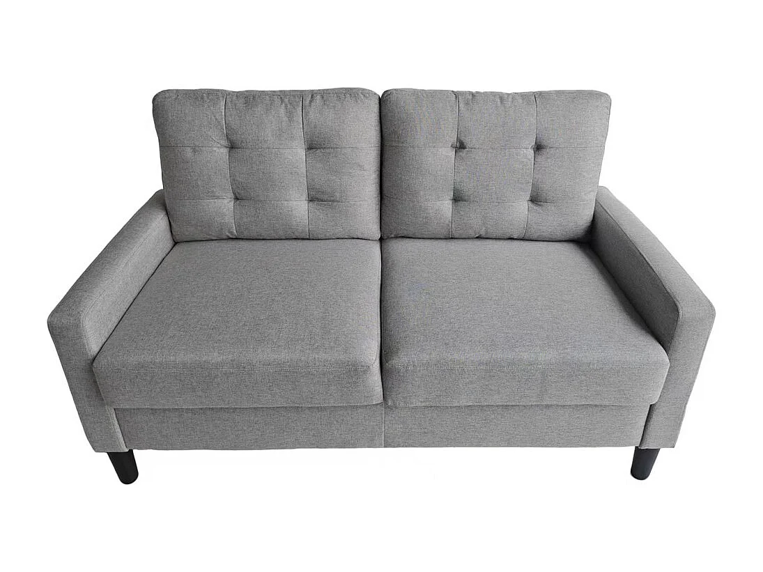 Sofá de 2 plazas de 86x140x76 cm con cojines desenfundables en color gris claro Dubi