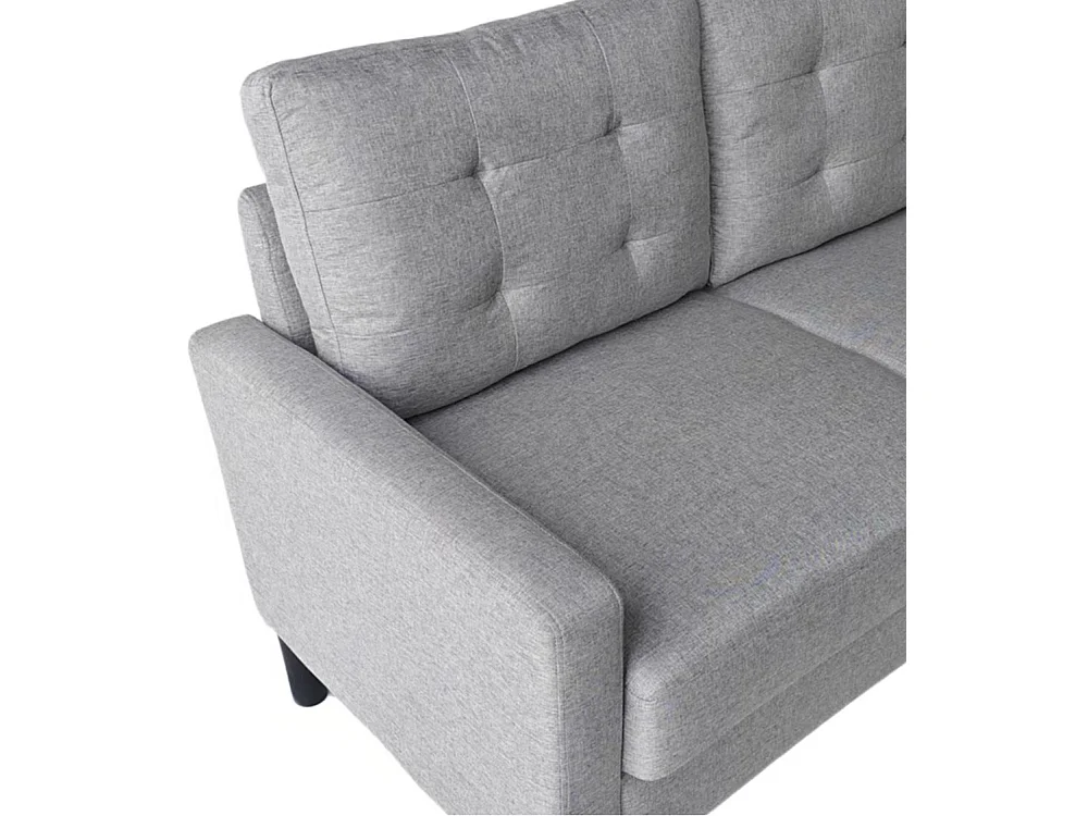 Sofá de 2 plazas de 86x140x76 cm con cojines desenfundables en color gris claro Dubi