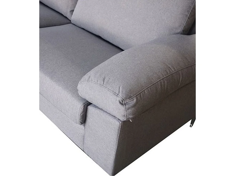 Sofá Chaise Longue reversible 78x171x80 cm con patas metálicas tapizado en color gris Jorge