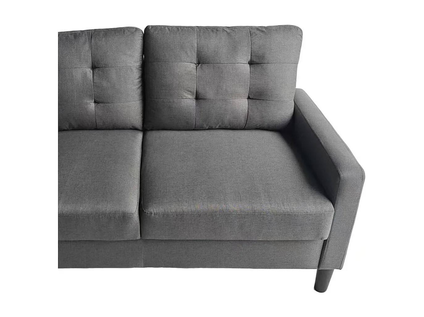 Sofá de 2 plazas de 86x140x76 cm con cojines desenfundables en color gris oscuro Dubi