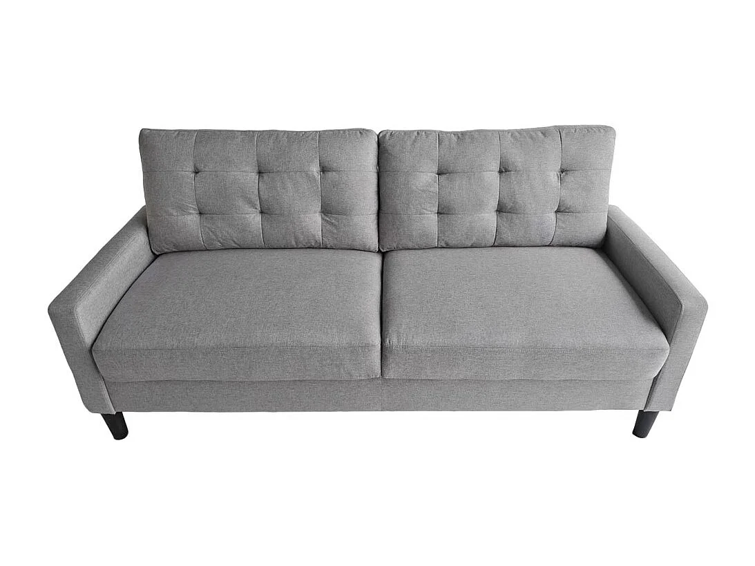 Sofá de 3 plazas de 86x184x76 cm con cojines desenfundables en color gris claro Dubi