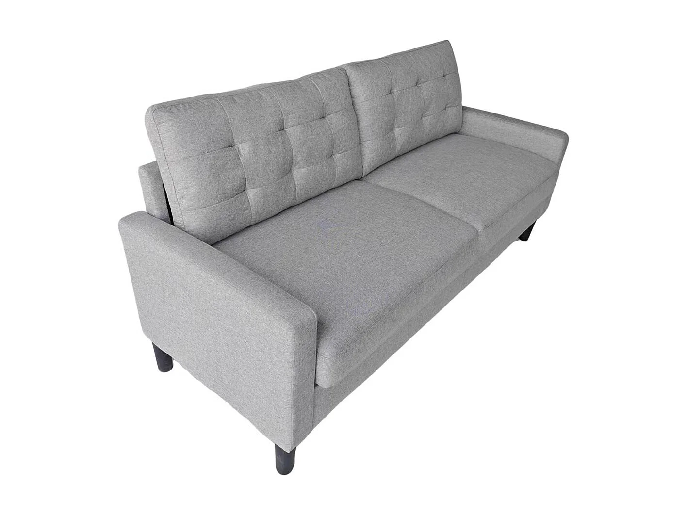 Sofá de 3 plazas de 86x184x76 cm con cojines desenfundables en color gris claro Dubi