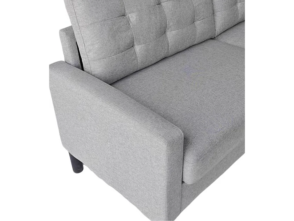 Sofá de 3 plazas de 86x184x76 cm con cojines desenfundables en color gris claro Dubi