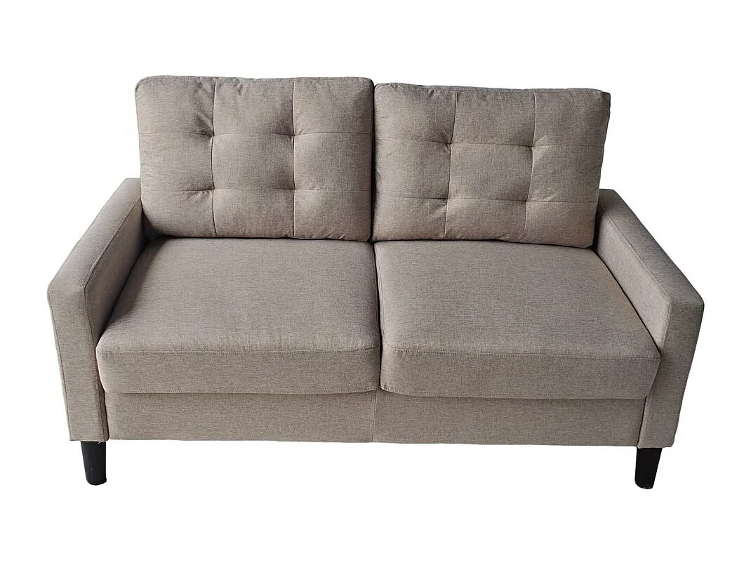 Sofá de 2 plazas de 86x140x76 cm con cojines desenfundables en color beige Dubi