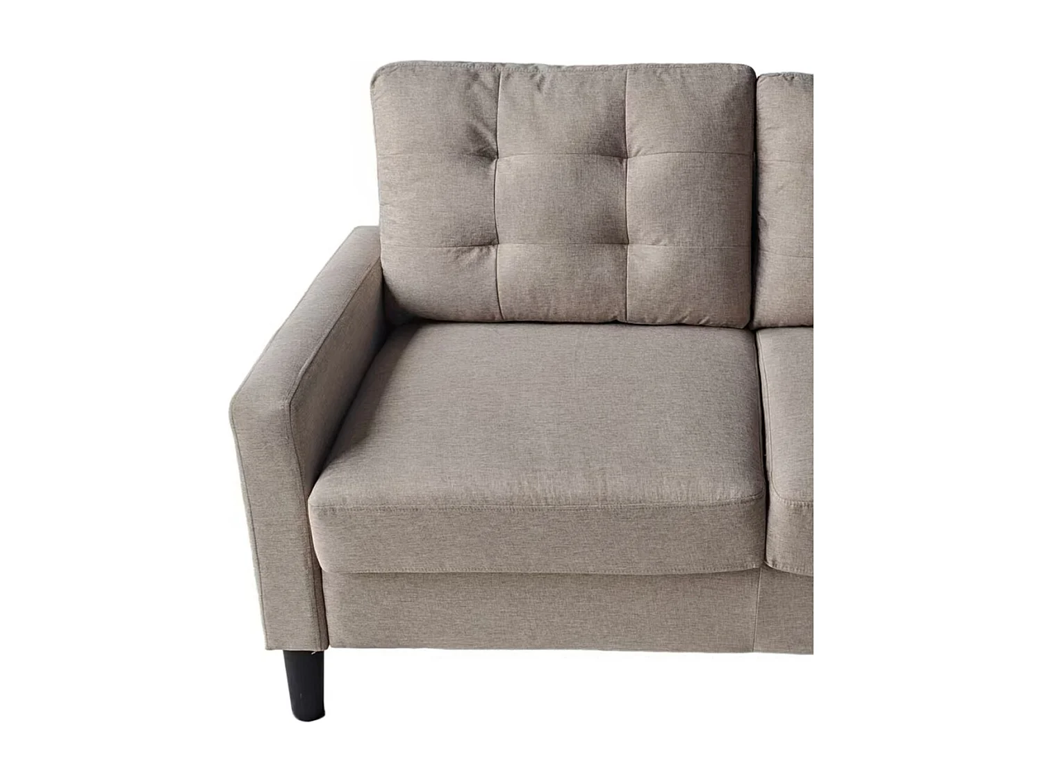 Sofá de 2 plazas de 86x140x76 cm con cojines desenfundables en color beige Dubi