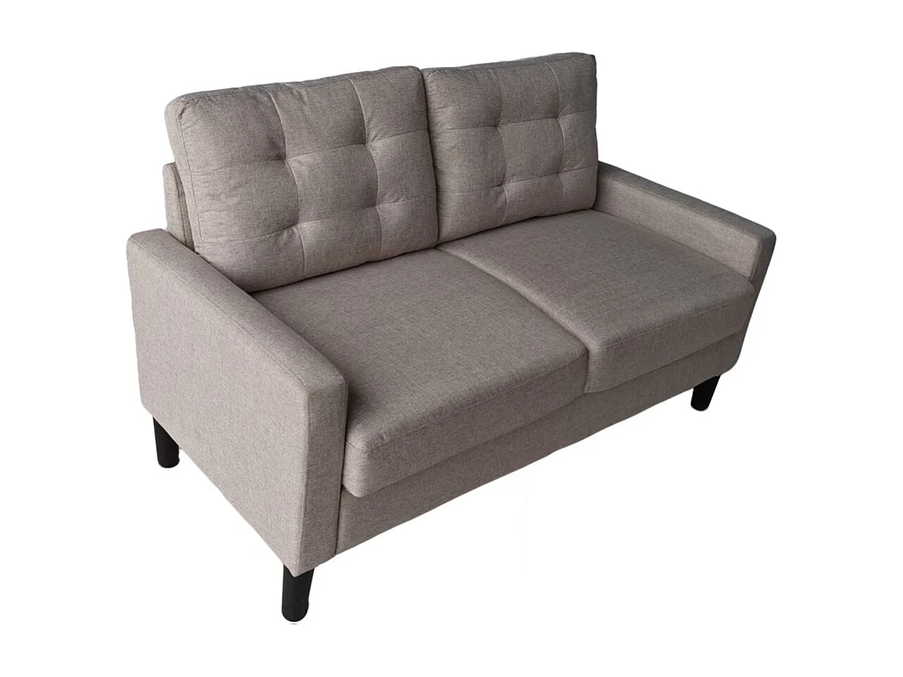 Sofá de 2 plazas de 86x140x76 cm con cojines desenfundables en color beige Dubi