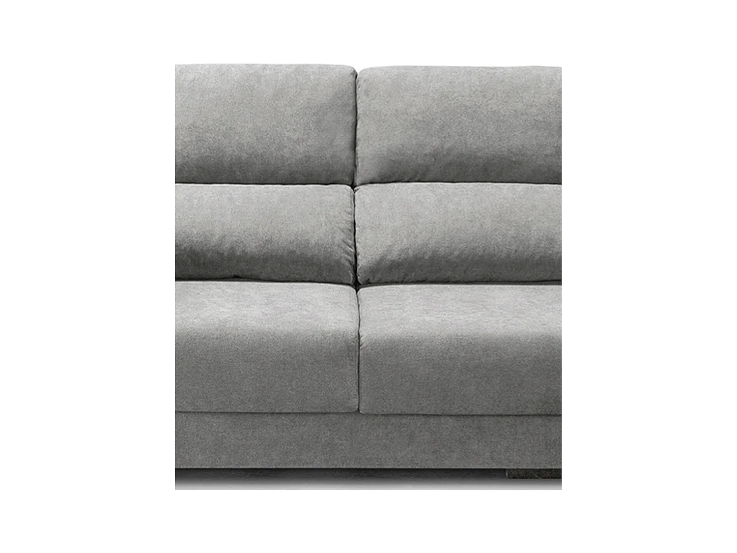 Sofá Chaise Longue izquierdo de 100x260x147 con arcón y tela antimanchas gris plata Marcia