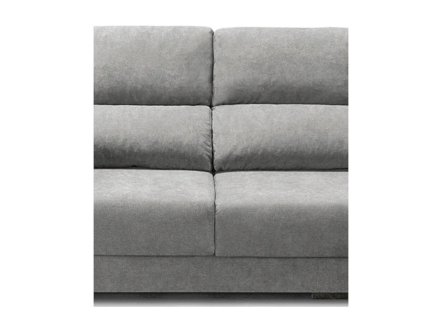 Sofá Chaise Longue izquierdo de 100x260x147 con arcón y tela antimanchas gris plata Marcia