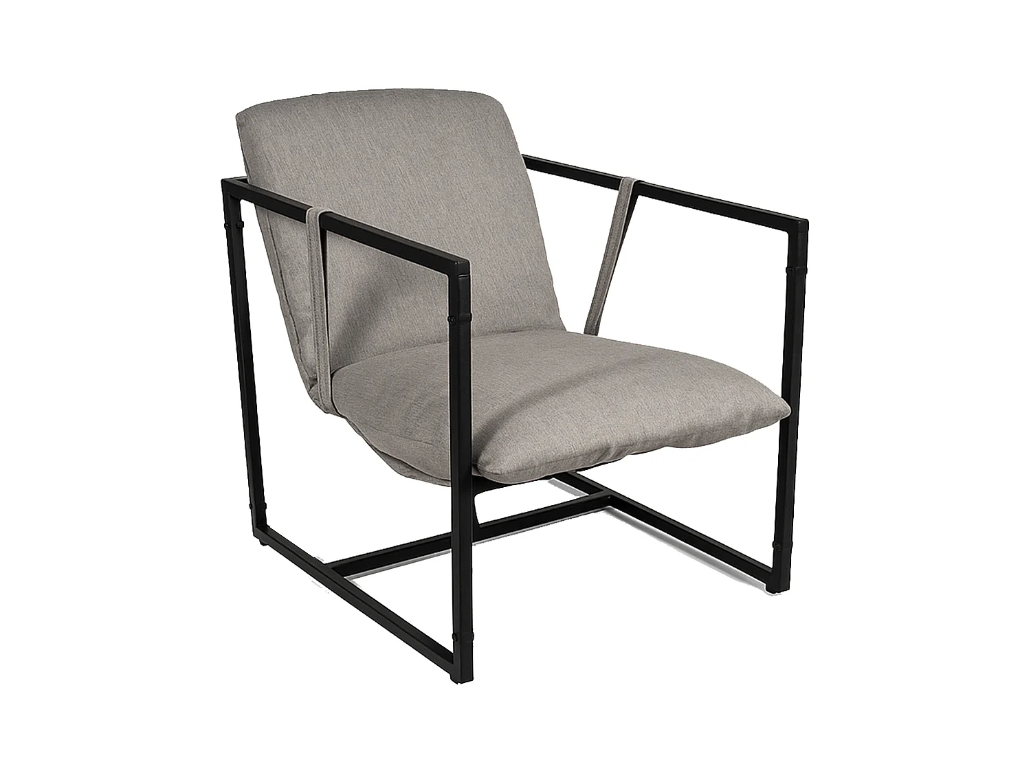 Butaca de 87x80x66 cm con estructura metálica y tapizada en tela KSTUR en color gris Jaime